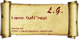 Lapos Gyöngyi névjegykártya